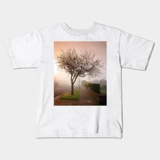 Misty Morning in Birchington Kids T-Shirt